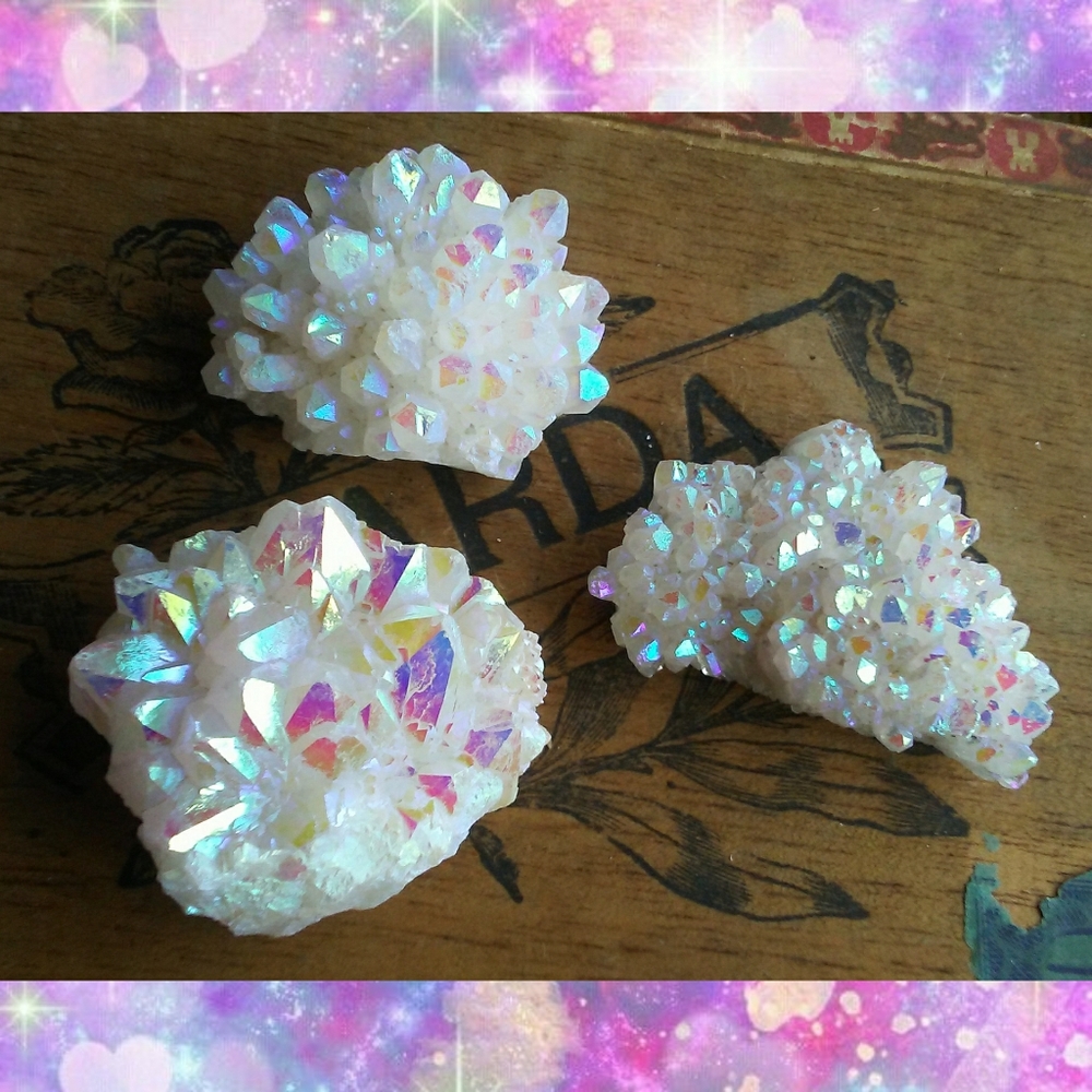 💖💜Aura Quartz Crystal Cluster - S - Picture 14 of 14